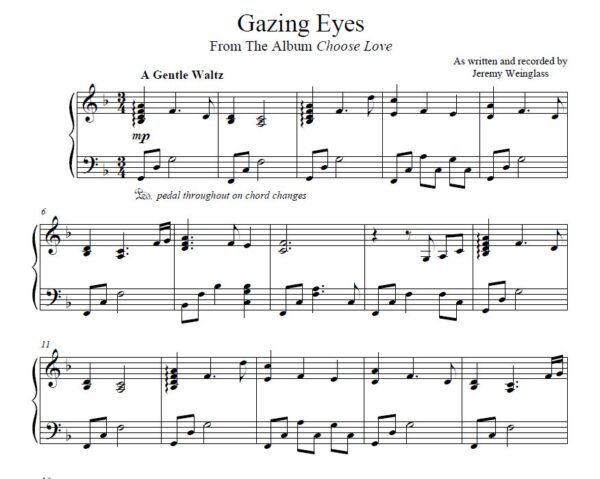 Gazing Eyes sheet music preview